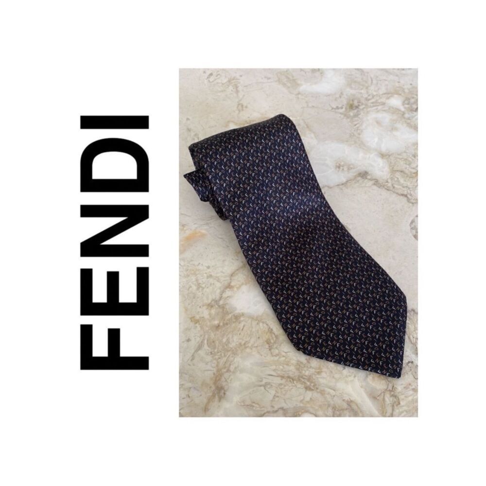 Fendi 100% Silk Monogram Tie